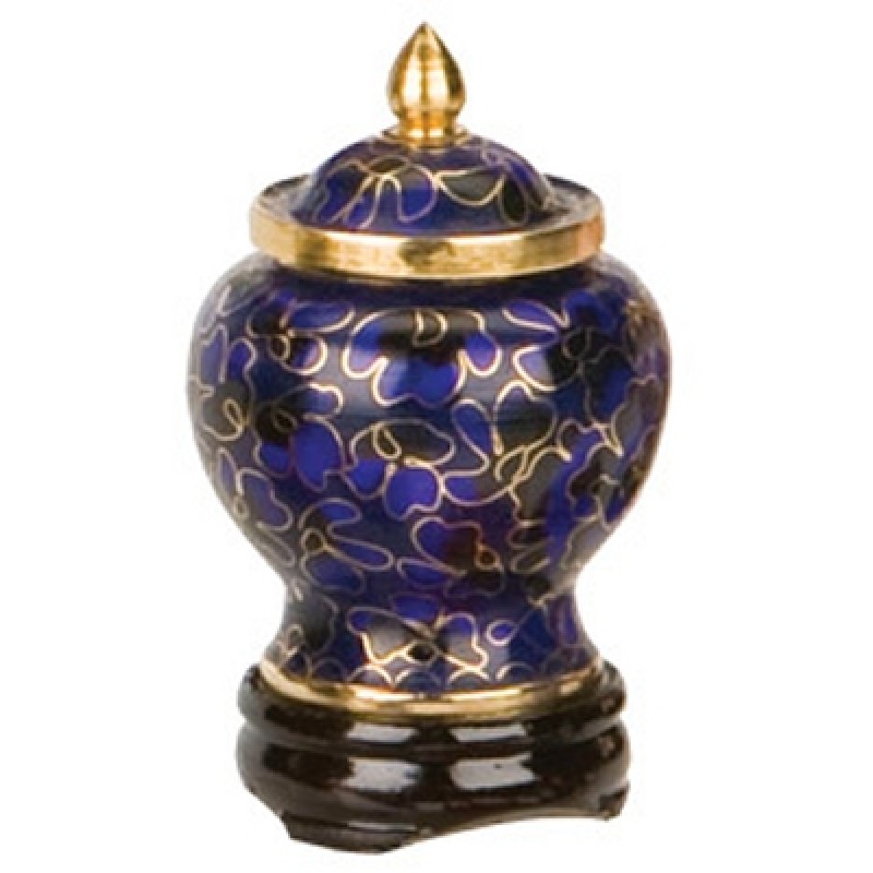 Royal Blue Cloisonne Keepsake Cremation Urn Urn Garden