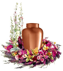 floral idea for cremation urn