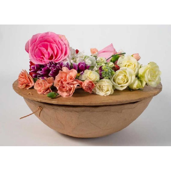 floral biodegradable cremation urn for water or earth