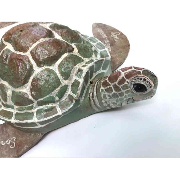 Biodegradable Turtle Urn for Water Burial, Hand Painted & Personalized