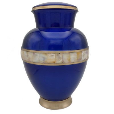 Royal Blue Mother of Pearl Keepsake Urn for Ashes