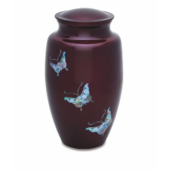 Butterfly Cremation Urn for Ashes, Beautiful Mother of Pearl