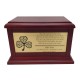 Irish Blessing Wood Cremation Box, Shamrock or Cross