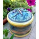 Small Dragonfly Raku Pottery Jar for Ashes