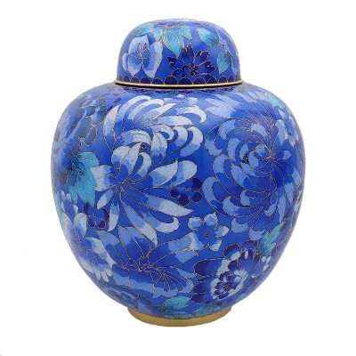 Royal Blue Cloisonne Adult Size Cremation Urn