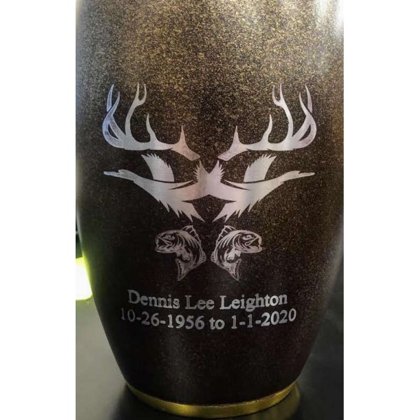 Hunting and Fishing Cremation Urn - Rod and Gun Club