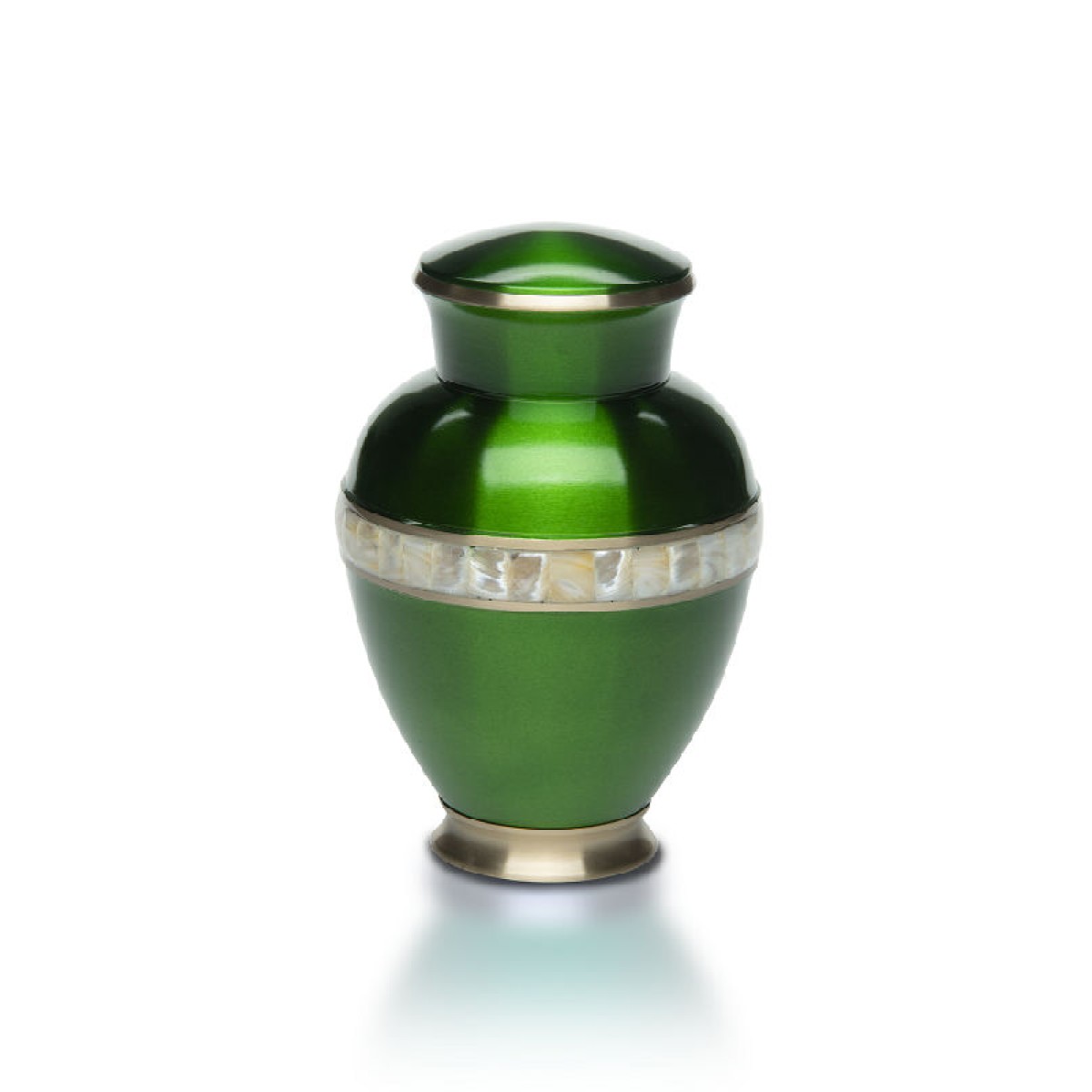 Emerald Green Mother Of Pearl Urn For Ashes- Adult Size