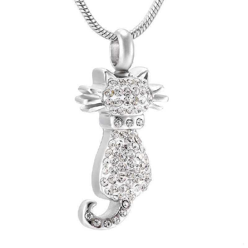 Sparkling Kitty Cat Urn Necklace