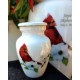 Small White Cardinal on Dogwood Branch Keepsake Urn