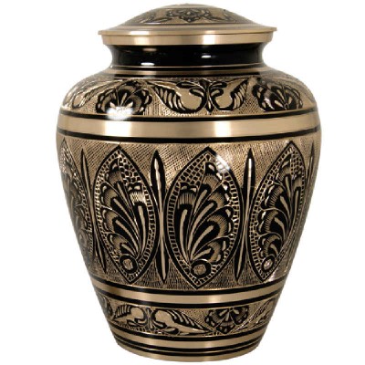 Elegant Black and Gold Small Cremation Urn | Urn Garden