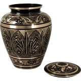 Elegant Black And Gold Cremations Urns, Decorative, Suitable For Burial