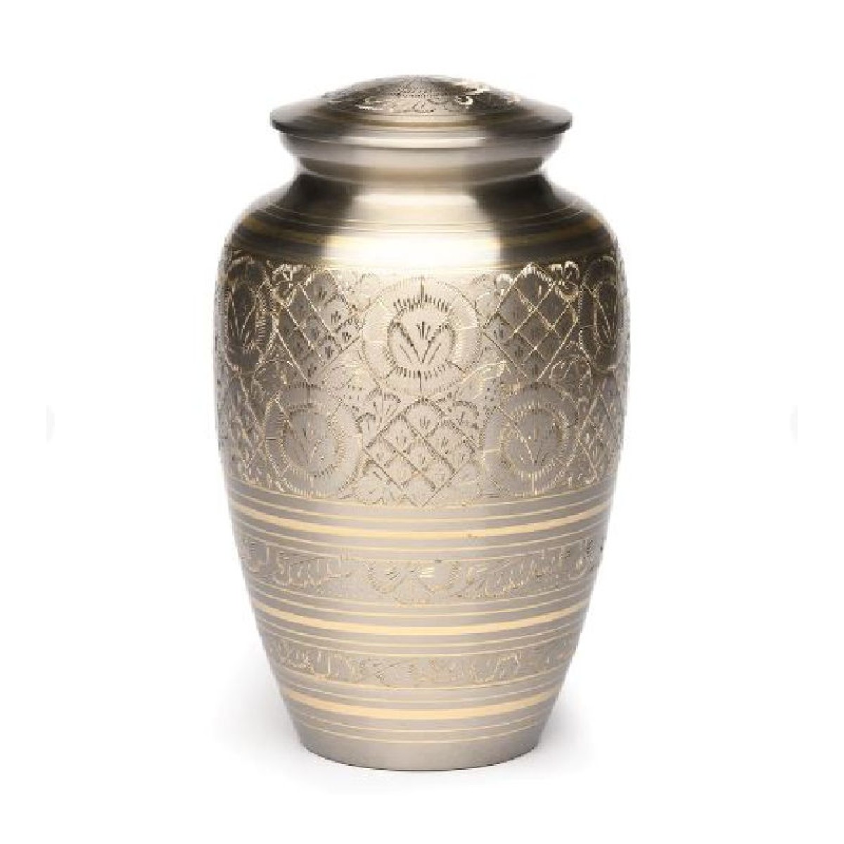 Platinum Cremation Urn for Ashes | Elegant Silver and Gold