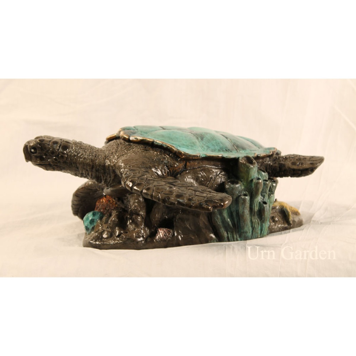 Sea Turtle Bronze Cremation Urn, Decorative Urns Made in USA