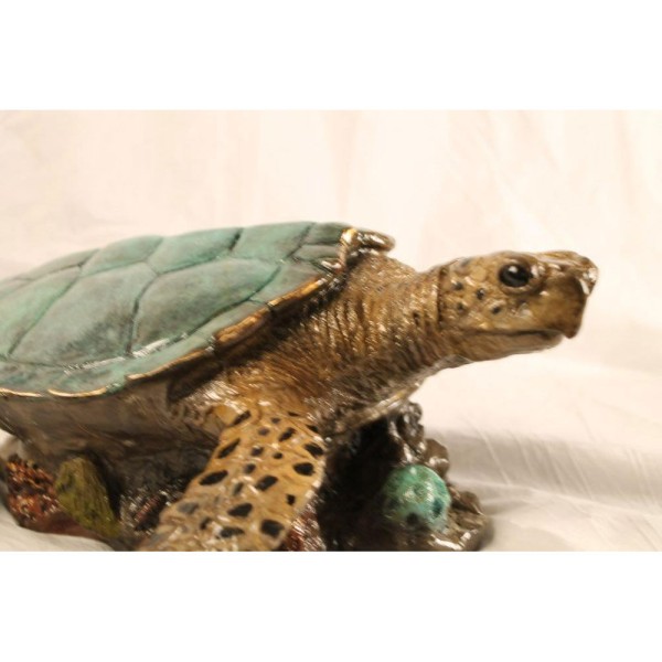 Sea Turtle Bronze Cremation Urn, Decorative Urns Made in USA