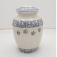 white paw print pewter pet urn