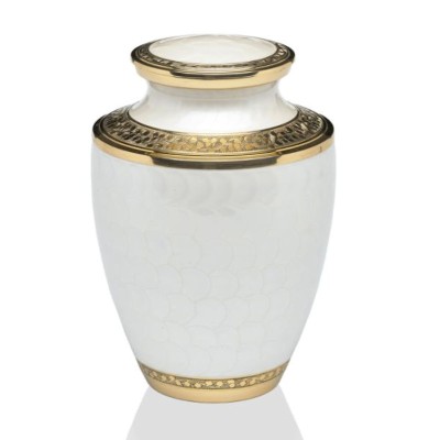 White Pearl Adult Sized Cremation Urn | Urn Garden