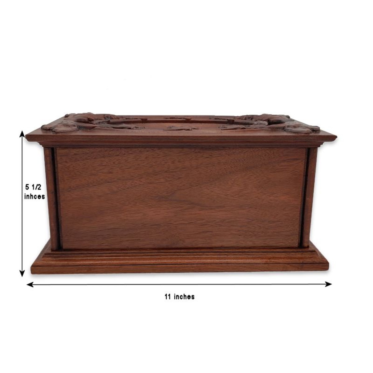 Virgin Mary Walnut Wood Cremation Box - Made in USA