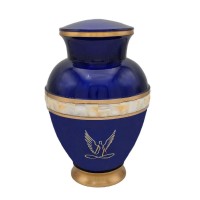 Infinity Angel Royal Blue Mother of Pearl Urn for Ashes