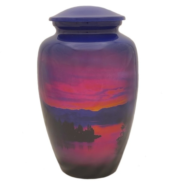 Beautiful Sunset at the Lake Adult Cremation Urn