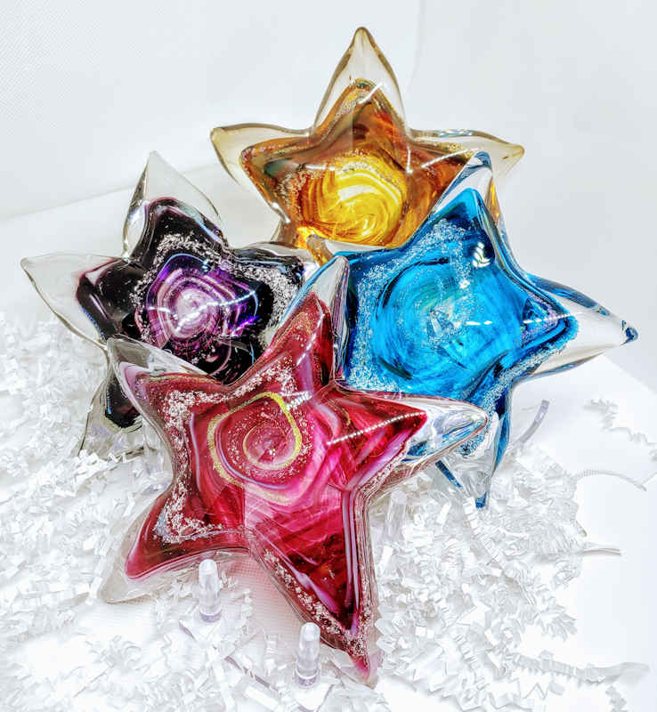 starfish blown glass ash memorial