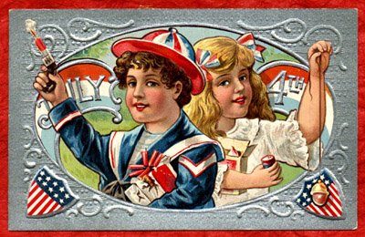 vintage independence day postcard