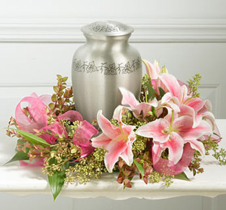 floral cremation urn memorial idea