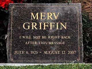 merv griffin head stone