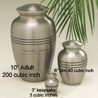 cremation urn volume size