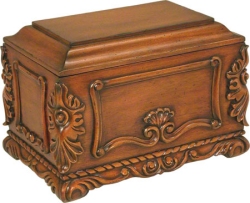 Hand Carved Solid Mahogany Cremation Urn